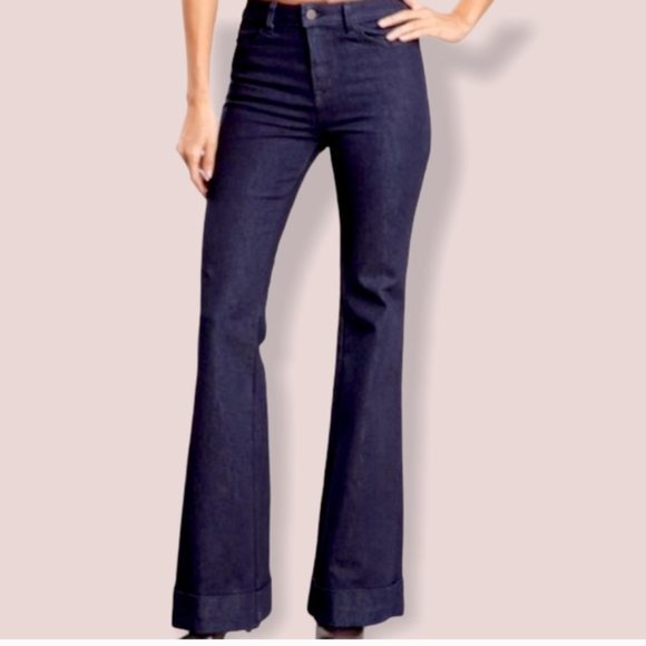 J Brand Indigo bell bottom jeans flare dark blue
